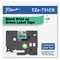 Brother P-Touch 0.47 in. x 26.2 ft. TZe Laminated Removable Label Tapes - Black on Green